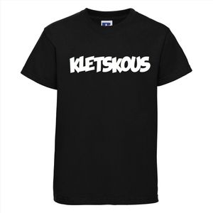Kletskous T-shirt | Grappige tekst | T-shirt tekst | Kids | Kinder | Kinderen | Stoer shirt | Tshirt | Zwart Shirt | Kindershirt | Maat 7-8 jaar