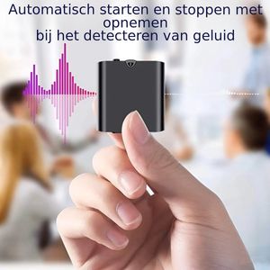 Mini Voice Recorder - 29x29x8mm - Magnetisch - Automatisch opnemen d.m.v. geluids-detectie - Geluidsopnames plannen - 64GB - Accuduur 30 uur!
