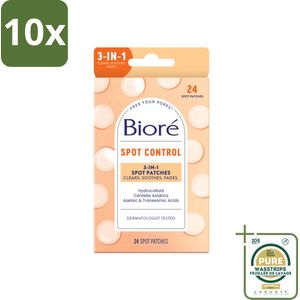 10 x Bioré – Spot Control 3-in-1 Patches – Puistjespatches – 24 patches - Grootverpakking - Puistjespatches - Puistjesverzorging - Hydrocolloïde Patches - Zuivere Huid - Puistjesverwijderen