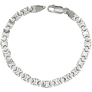 Juwelier Zwartevalk zilveren platte koningsschakel armband - ET 50/20,5cm -