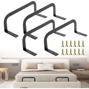 Set van 4 Matrashouders - Metalen Matras Stabilisatoren - Anti-Slip Matras Klemmen - Geschikt voor Massieve Bedpanelen, Tatami Bedden en Vlakke Bedframes