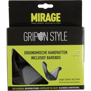 Handvatpaar Mirage Grips in style #65 - L = 134/134 mm met barends - zwart