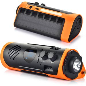 Follesa® NoodRadio – Noodradio – Radio Op Batterijen - Noodpakket – 2200 Mah Powerbank - Surival Radio – Solar Opwindbaar - Solar powerbank