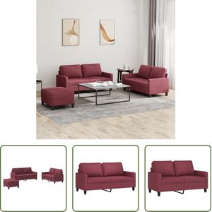 The Living Store Loungeset - Comfort - Bankstel - 138 x 77 x 80 cm - Wijnrood