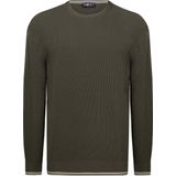 Jimmy Sanders - Trui - Khaki - 100% Katoen - Ronde Hals Heren