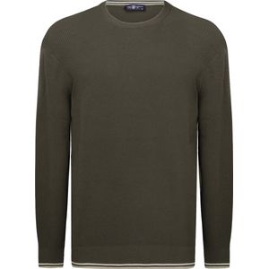 Jimmy Sanders - Trui - Khaki - 100% Katoen - Ronde Hals Heren