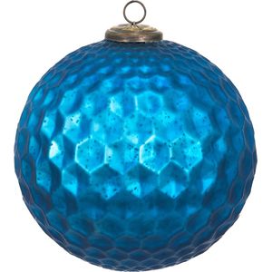 Clayre & Eef Kerstbal XL Ø 25 cm Blauw Glas Kerstdecoratie