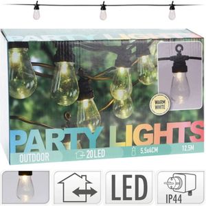 PartyLight - LED feestverlichtig - 20 lampjes - 12,5 m lang - Warm Wit Licht