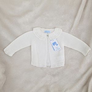 Mac Ilusion Gebreid Vestje Meisjes | 9272 | Wit/Off White | Bliss Glans | 1 maand | maat 56