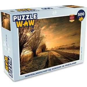 Puzzel Dokkum - Friesland - Winter - Legpuzzel - Puzzel 500 stukjes