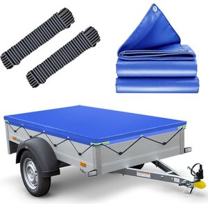 Aanhangzeil, plat zeil, 211 x 116 x 8 cm, waterbestendig, aanhanger, afdekzeil met dekzeil, ideaal voor HUMBAUR startrailer & Steely DK en aanhangers van 500 kg/750 kg/800 kg, 205 x 109 cm