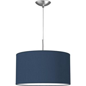 Home Sweet Home hanglamp Bling - verlichtingspendel Tube Deluxe inclusief lampenkap - lampenkap 40/40/22cm - pendel lengte 100 cm - geschikt voor E27 LED lamp - donkerblauw