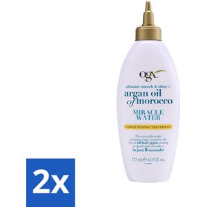 2 x OGX - Argan Oil of Morocco - Miracle Water - Lichtgewicht Hydratie - 177 ml - Argan Olie Haar - Hydraterende Spray - Leave-in Conditioner - Haar Glans - Haar Verzorging