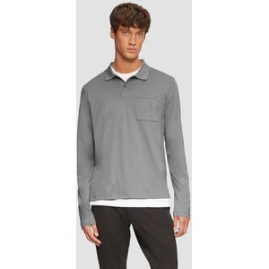 s.Oliver - Poloshirt - Blauw - Katoen - Lange Mouwen - Borstzak