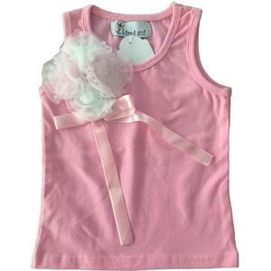 Kirei Sui top  - Baby - Roze - Meisje - Tule roosjes - 6 tot 12 maanden
