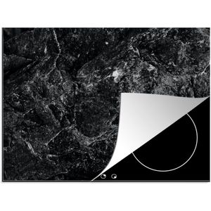 Inductie beschermer - Betonlook - Steen - Zwart - Beton print - Kookplaat - Inductie fornuis - Afdekplaat voor kookplaat - 70x52 cm - Inductie afdekplaat - Inductiemat