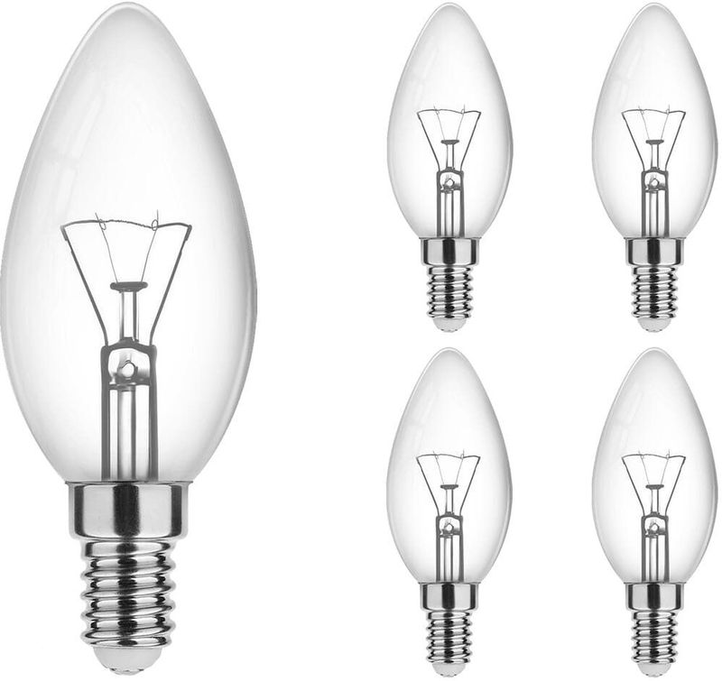 Technik E14 Gloeilamp - Extra Warm Wit - 25W - 160lm - Kaarslamp B35 - 5 stuks