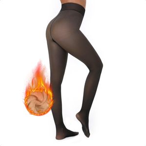 JAXY - Fleece Panty - Gevoerde Thermo Panty - Fleece Panty Huidskleur - Warme Panty Dames - Hoge Taille - S/L