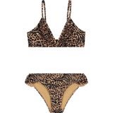 Shiwi Bikini set BLAKE FIXED TRIANGLE SET RUFFLE - beige mixed animal - 122/128