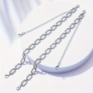 T.O.M. - BH bandjes strass - Rechthoek- Zilver- Verwisselbare BH bandjes- BH bandjes Rechthoek met strass steentjes- Bling- Glitter- Diamond luxe BH bandjes