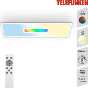 Telefunken CENTERLIGHT - LED Paneel - 319206TF - CCT- kleurtemperatuur regeling - incl. afstandsbediening - RGB Centerlight - traploos dimbaar via afstandsbediening - memory functie - IP20 - 25.000 uur - 100 x 25 x 6,3 cm