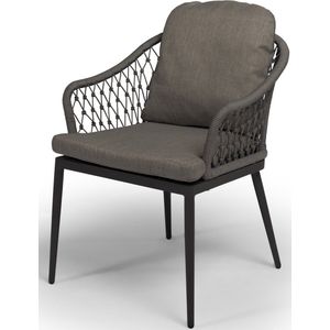 Tierra Outdoor Tuinstoel Desert - Dining Chair - Aluminium en Rope - Charcoal - 1 stoel
