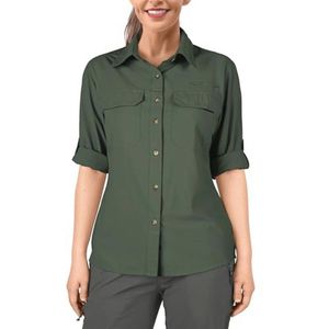 Dames Outdoor Shirt met UPF50+ Bescherming - Sneldrogend, Lange Mouwen, Ideaal voor Wandelen, Vissen, Safari en Reizen