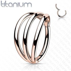 Piercing high quality titanium tripple hoop 10mm rose gold plated