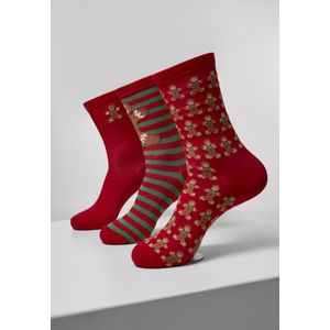 Urban Classics - Christmas Gingerbread Lurex 3-Pack Sokken - 39/42 - Multicolours