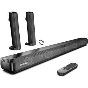 Soundbar - 2-in-1 - 2.2ch Soundbar voor TV - Stereo - BT 5.3 - 100W - 87dB - 3 EQ-modi - Luidsprekers - Luidsprekerkabels - Speaker - Zwart