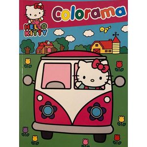 Colorama - Hello Kitty in de bus - Kleurboek - Kleuren - 48 Kleurplaten voor de allerkleintjes - 3 jaar+ - Uitermate geschikt voor kleurpotloden en waco
