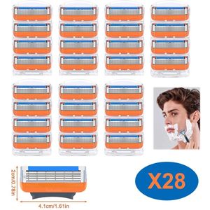 Kraftverdia® - Scheermesjes mannen - 28-delige navulset voor scheermesjes geschikt voor Gillette Fusion 5 - Gloednieuwe scheerkoppen - Razor blade - Navullingen