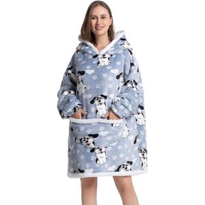 Oversized deken hoodie voor volwassenen, dames en heren, pluizige sherpa-fleece, gigantische hoodie met grote zak, super warme en gezellige