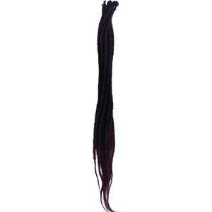 Hair extensions - 2 bundel - 20 dreads - Donker bruin - Licht bruin - 60 cm lang - Gekleurde dreadlocks - Synthetisch haar - Dreadlocks