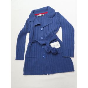 Gilet - Meisje - Gebreid - Blauw - Lang model - 4 jaar 104
