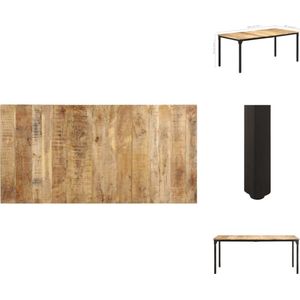 vidaXL Eettafel - Eettafels - Houten Eettafel - Houten Eettafels - Eettafel 180x90x76 cm ruw mangohout
