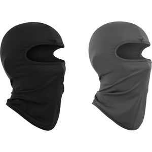 Bivakmuts voor kinderen - zwart - fietsmuts - UV-stormmasker - jongens meisjes - grijs-zwart