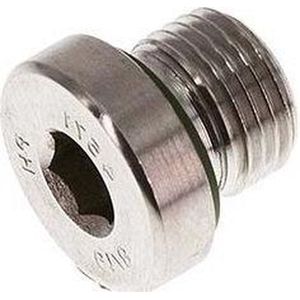 G 1 1/4'' Buitendraad RVS Plug met Binnenzeskant en FKM Afdichting 250 Bar - FL1-M-STF-114G-I
