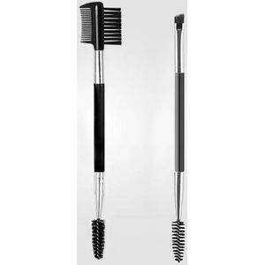 Wimperkam Zwart (Set van 2) - Wimperkam met roestvrijstalen punt - Wimperscheider