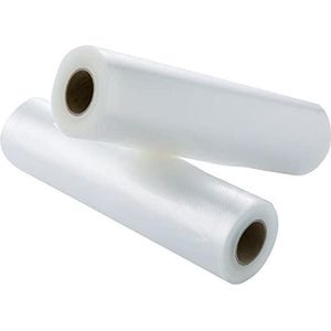 Ziva vacuüm folie rollen: 2 stuks 15x600cm - Vacuumfolie Rollen Micro Structuur voor alle Merken Vacuum Sealers zoals Foodsaver, Caso, Hendi, Solis, Wartmann - BPA Vrij Ideaal voor sous vide en diepvriezer - Plastic folie voor voedsel Hoge kwaliteit