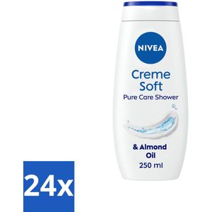 24 x NIVEA Douchecrème Soft 250 ml - Douchecrème - Hydraterende Douchecrème - NIVEA Douchecrème - Amandelolie - Zacht Schuim