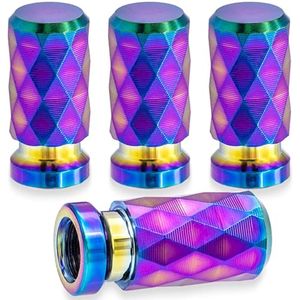 Kleurrijke Auto Band Valve Stam Caps - 4 Stuks Lekvrije Ventieldoppen voor Auto, Vrachtwagen, Fiets en Motor