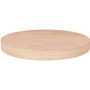 vidaXL Tafelblad rond Ø50x4 cm onbehandeld massief eikenhout - Tafelblad - Tafelbladen - Houten Tafelblad - Blad