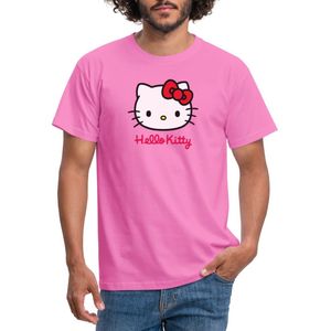 Hello Kitty Klassiek Portret Met Hello Kitty Tekst T-Shirt Heren