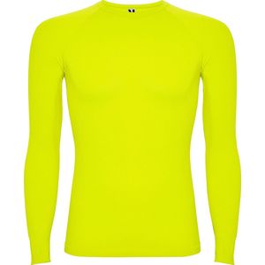 Lime Groen thermisch sportshirt met raglanmouwen naadloos model Prime maat XS-S