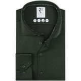 R2 Amsterdam - Overhemd - Groen - Lange Mouw - Effen