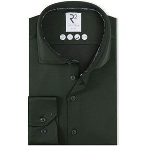 R2 Amsterdam - Overhemd - Groen - Lange Mouw - Effen