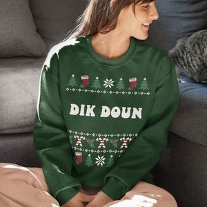 Friese Kersttrui Groen Fryslân Rendieren - Maat XS - Uniseks Fit - Kerstkleding Voor Dames & Heren