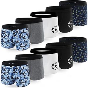 Jongens Boxershorts Katoen - 10 Stuks met Modieuze Prints
