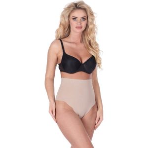 Hoge corrigerende string - string die de buik slanker maakt en de taille vormt - nude (beige) XL/XXL